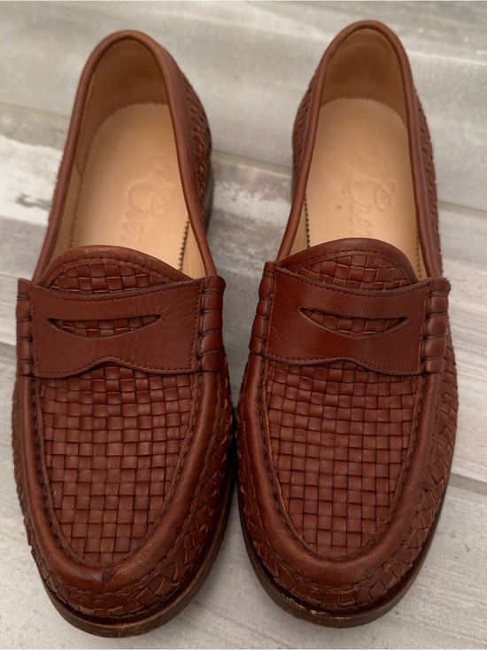 J. Crew Shoes - J. Crew Winona Penny Loafers in Woven Italian leather Women's Size 9 Brown